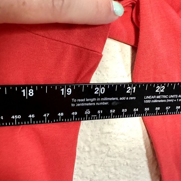 Garnet Hill Jersey Midi Dress Cotton Stretch Orange Red Size Medium 3/4 Sleeve - Picture 4 of 6